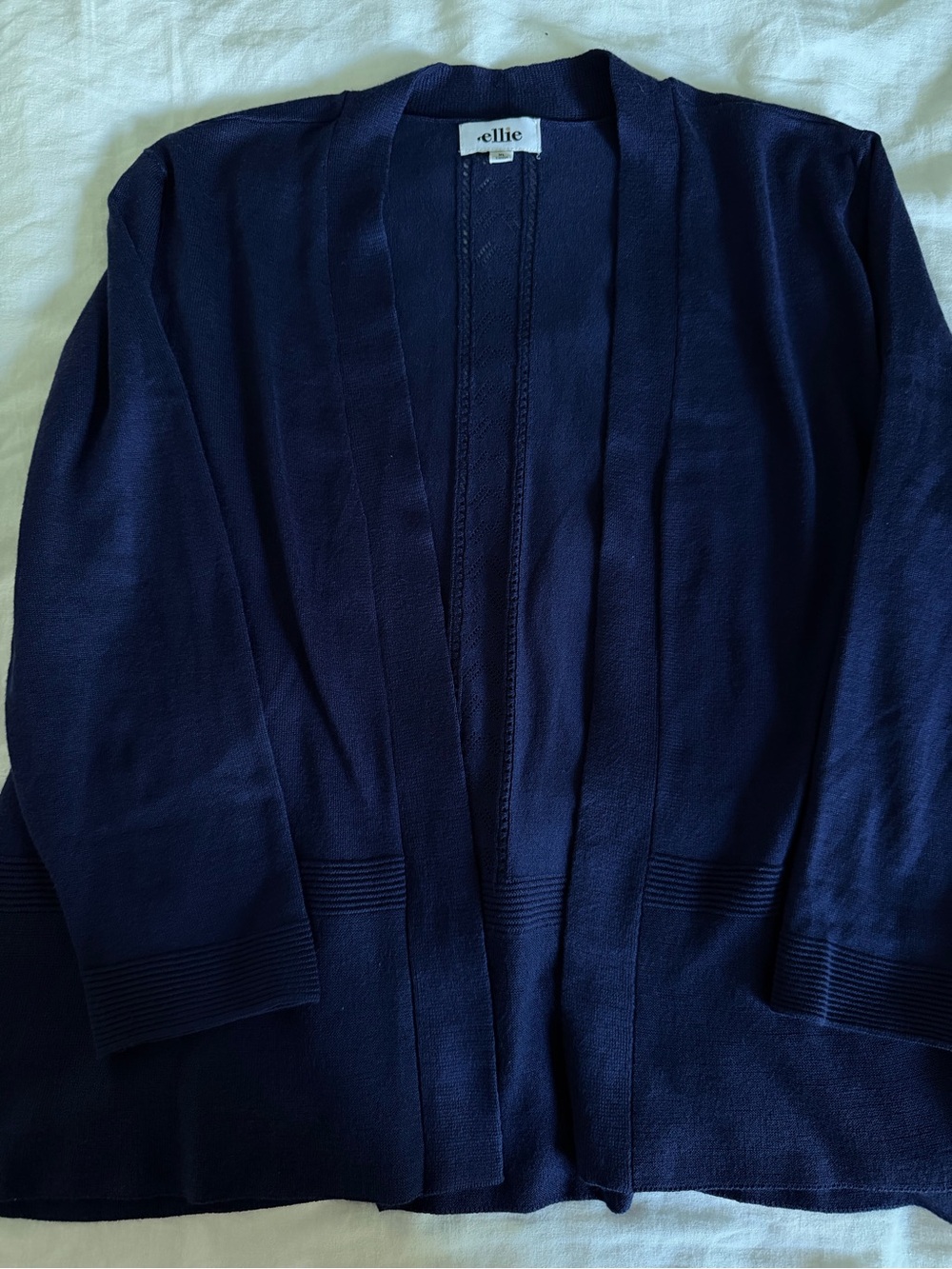 Ellie Deep Navy Open-Front Lightweight Cardigan